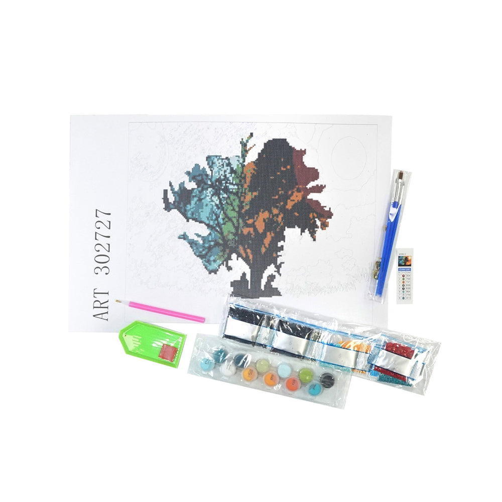 Art Boxd 2-in-1 Canvas Colour By Number & Diamond Art - Night/Day