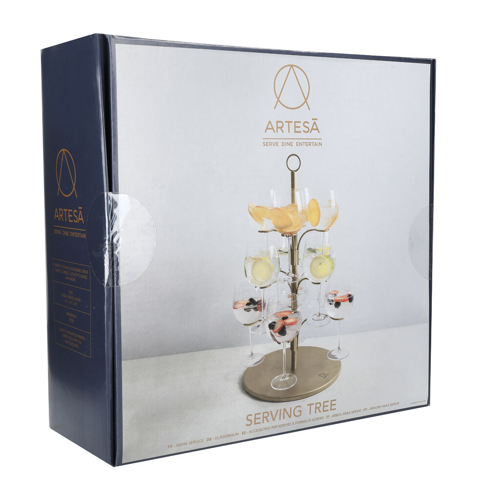 Artesa Metal Gin and Cocktail Serving Tree Centrepiece Holds 12 Glasses