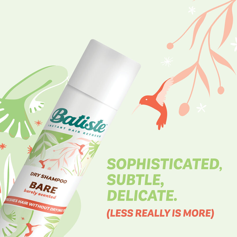 6pc Batiste Dry Shampoo Bare Long Lasting 200ml Barely Scented