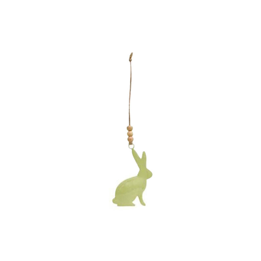 6PK LVD Rabbit Hanger Piece Iron/Wood Hanging Ornament 8cm - Assorted