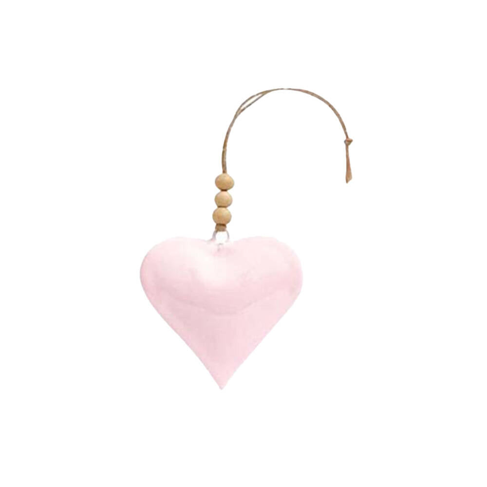 6PK LVD Heart Hanger Piece Wooden Ornament Decor 8cm Assorted