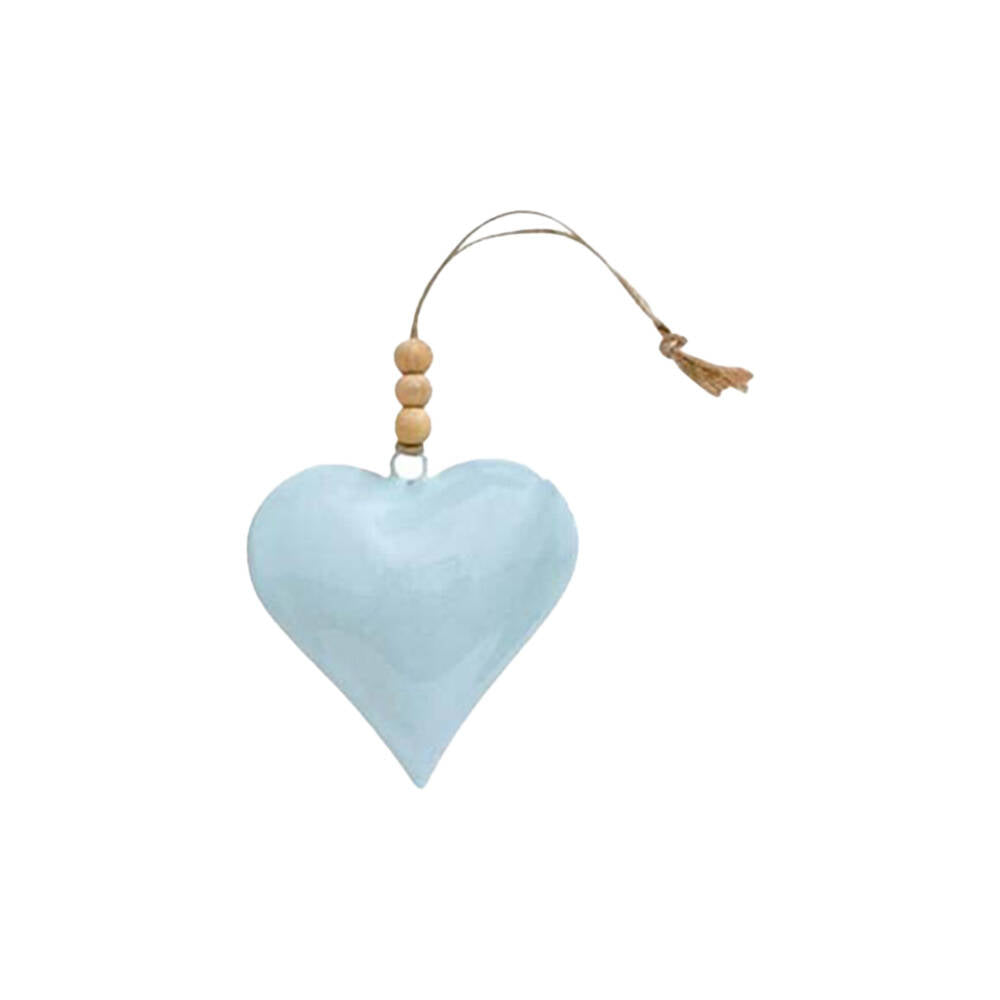 6PK LVD Heart Hanger Piece Wooden Ornament Decor 8cm Assorted