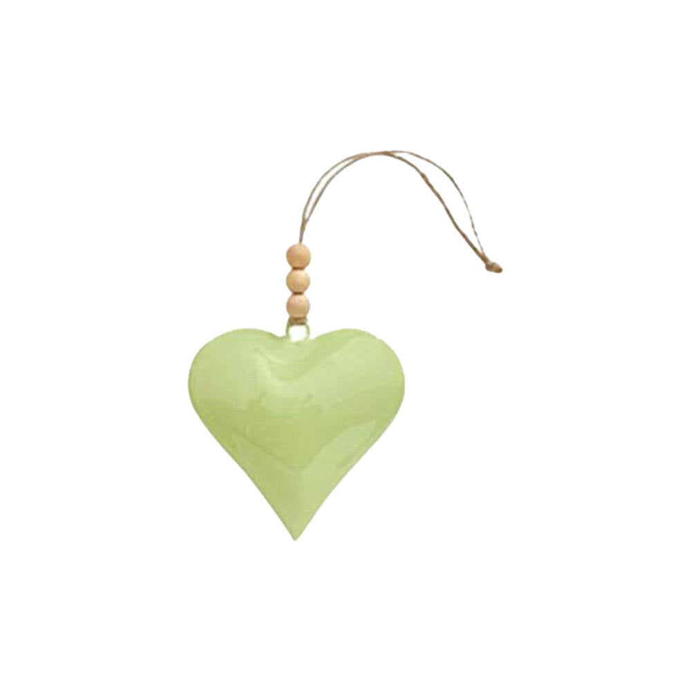 6PK LVD Heart Hanger Piece Wooden Ornament Decor 8cm Assorted