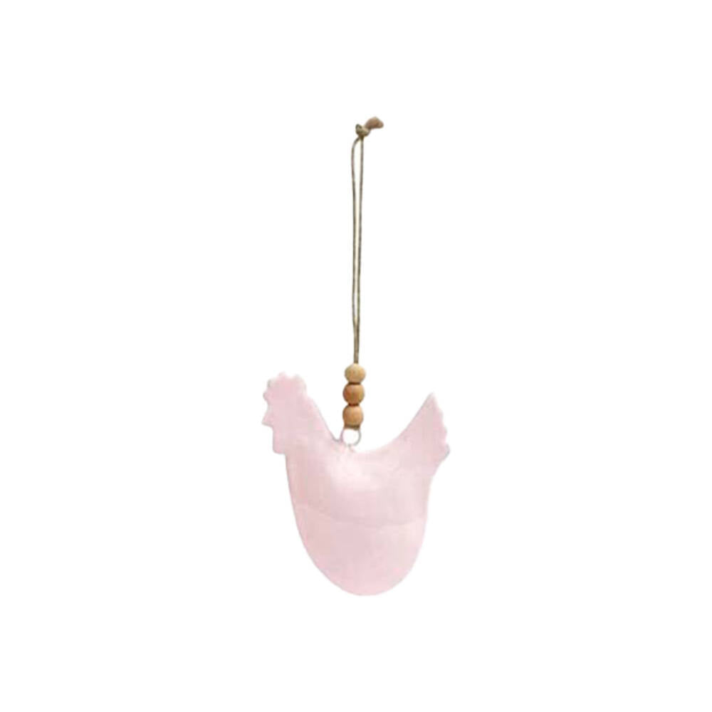 6PK LVD Hen Hanger Piece Iron/Wood Hanging Ornament 11cm - Assorted