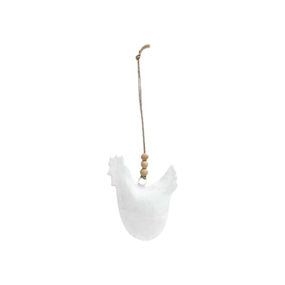 6PK LVD Hen Hanger Piece Iron/Wood Hanging Ornament 11cm - Assorted