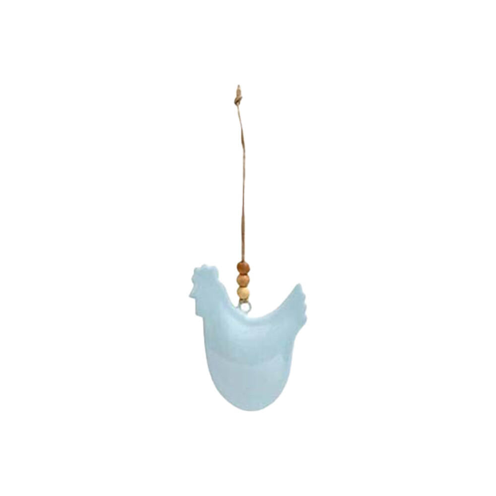 6PK LVD Hen Hanger Piece Iron/Wood Hanging Ornament 11cm - Assorted