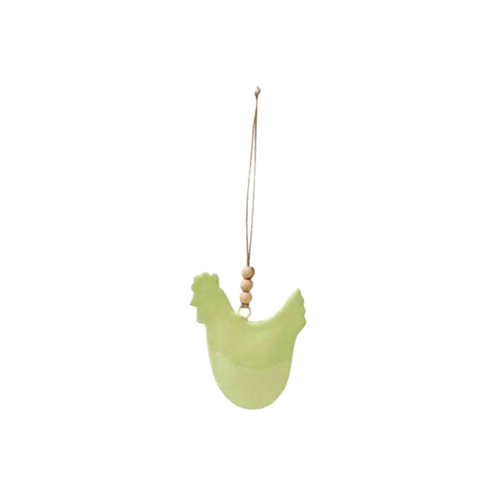 6PK LVD Hen Hanger Piece Iron/Wood Hanging Ornament 11cm - Assorted