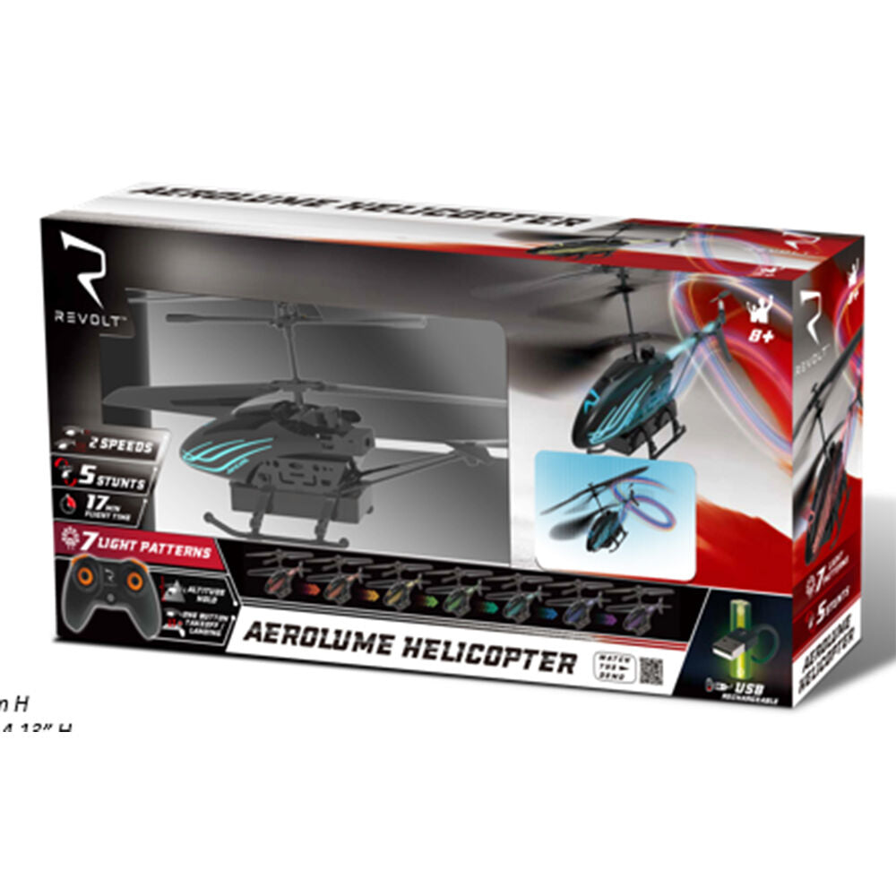 Revolt Radio AeroLume Helicopter Toy Kids 8y+ 22.6x10cm Black