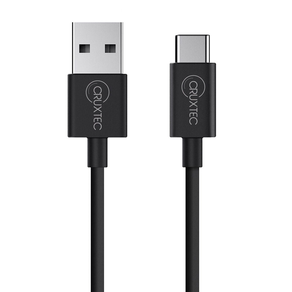 3PK Cruxtec ATC-3A-2MBK 2m USB-A to USB-C Data Sync/Charging Cable 60W Black
