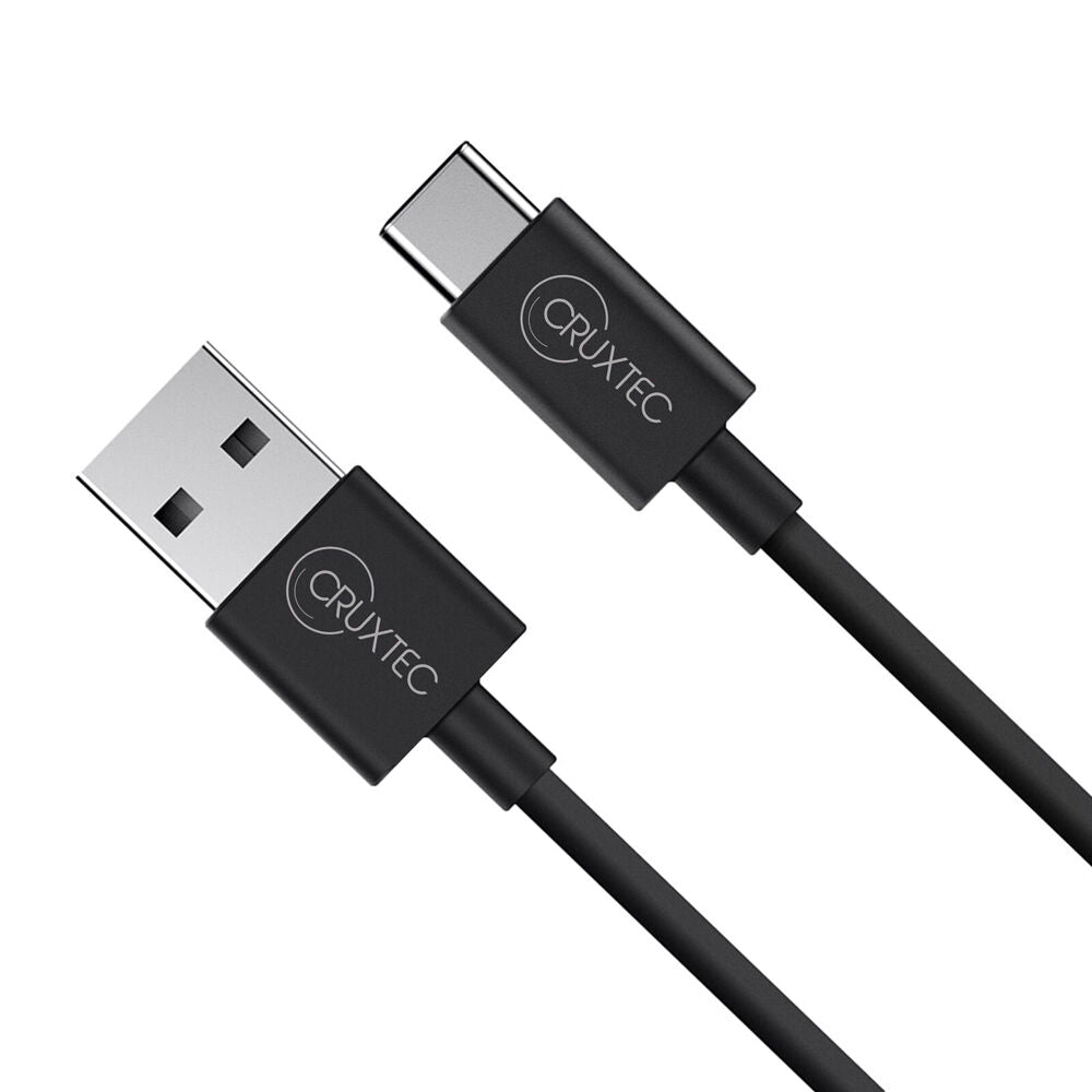 3PK Cruxtec ATC-3A-2MBK 2m USB-A to USB-C Data Sync/Charging Cable 60W Black