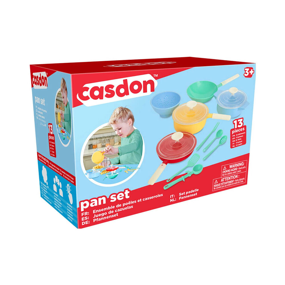 Casdon Pan Set Pretend Play Kitchen Utensil Toy Kids Children 3y+ Pastel