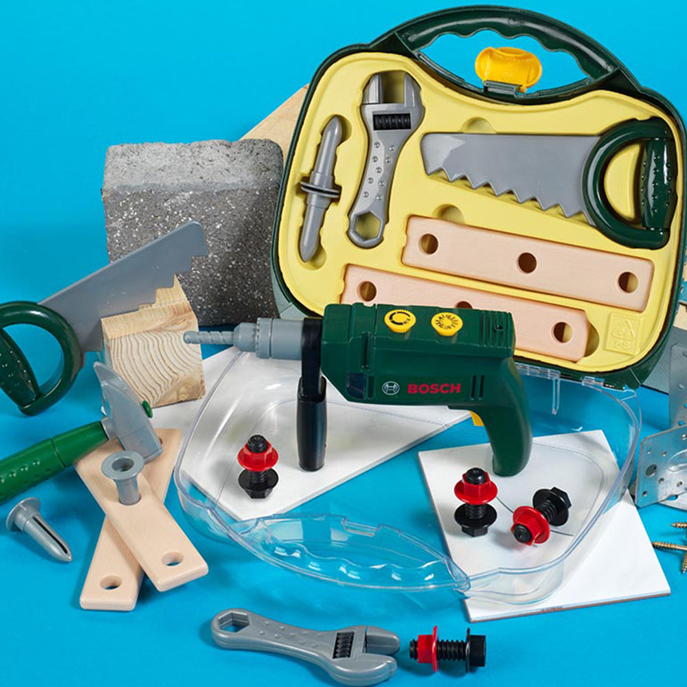 Bosch Toy Tool Case w/ Hammer Drill Toy Kids Pretend Play Set 3y+