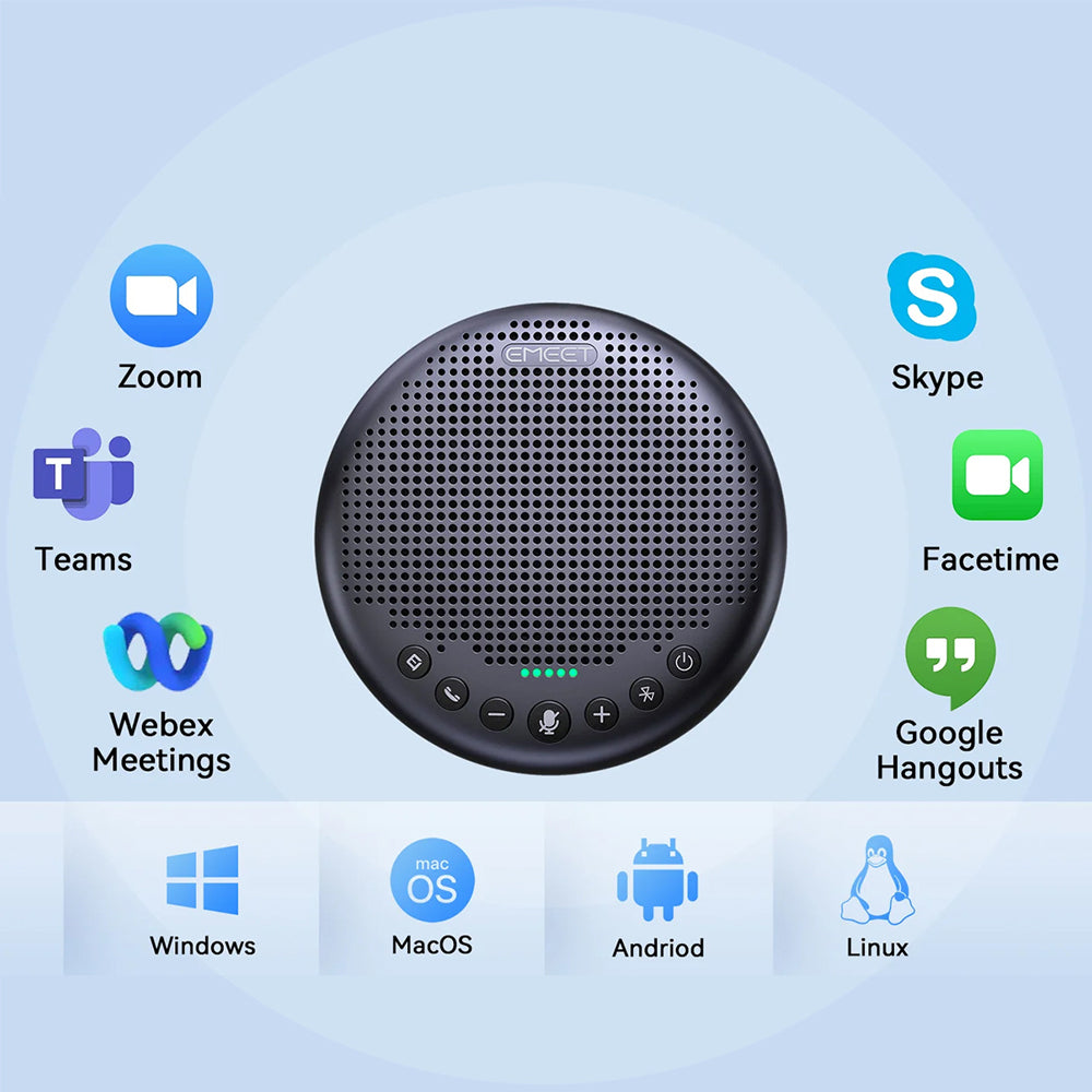 Emeet OfficeCore Luna Plus USB Bluetooth Speakerphone - Black