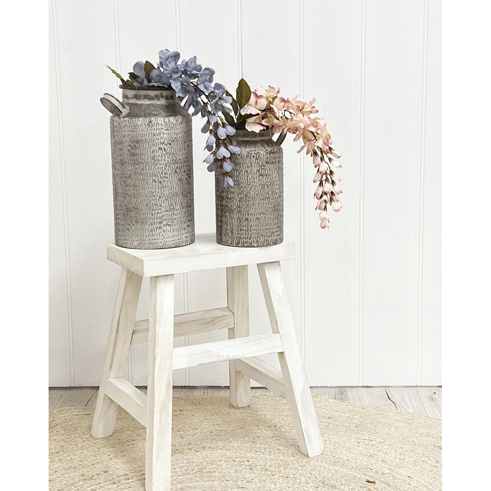 Maine & Crawford Cameo 33x19cm Metal Milk Bottle Vase - Grey