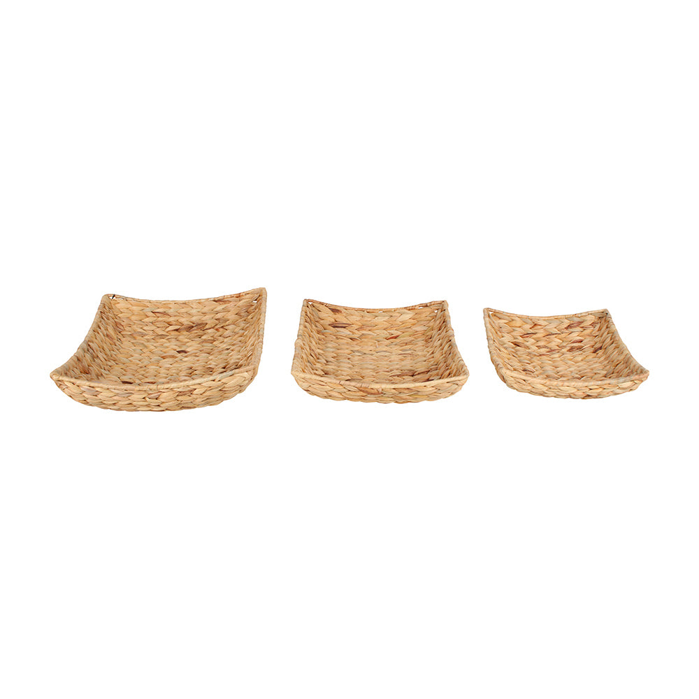 3pc Maine & Crawford Hyace Wire Basket Set Rectangle - Natural