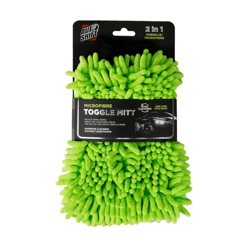 6PK AutoShift Microfibre Car Cleaning Wash Mitt Double Sided Anti-Swirl 24x15cm