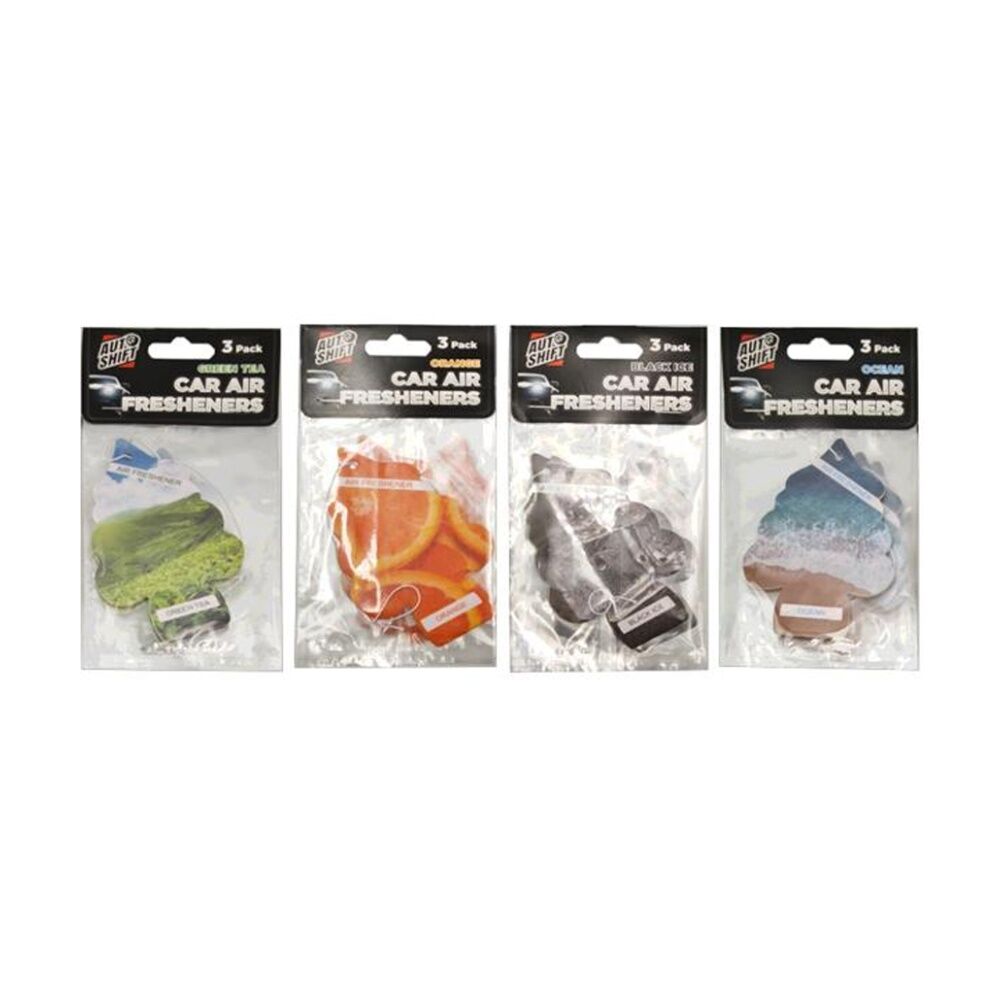 24x 3PK AutoShift Leaf Shape Car Interior Air Freshener Mirror Hang Assorted