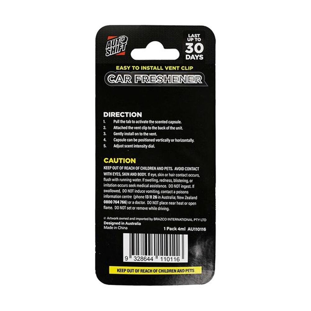 24PK AutoShift Car Air Freshener w/Vent Clip 30 Days 4ml Various Scents Assorted
