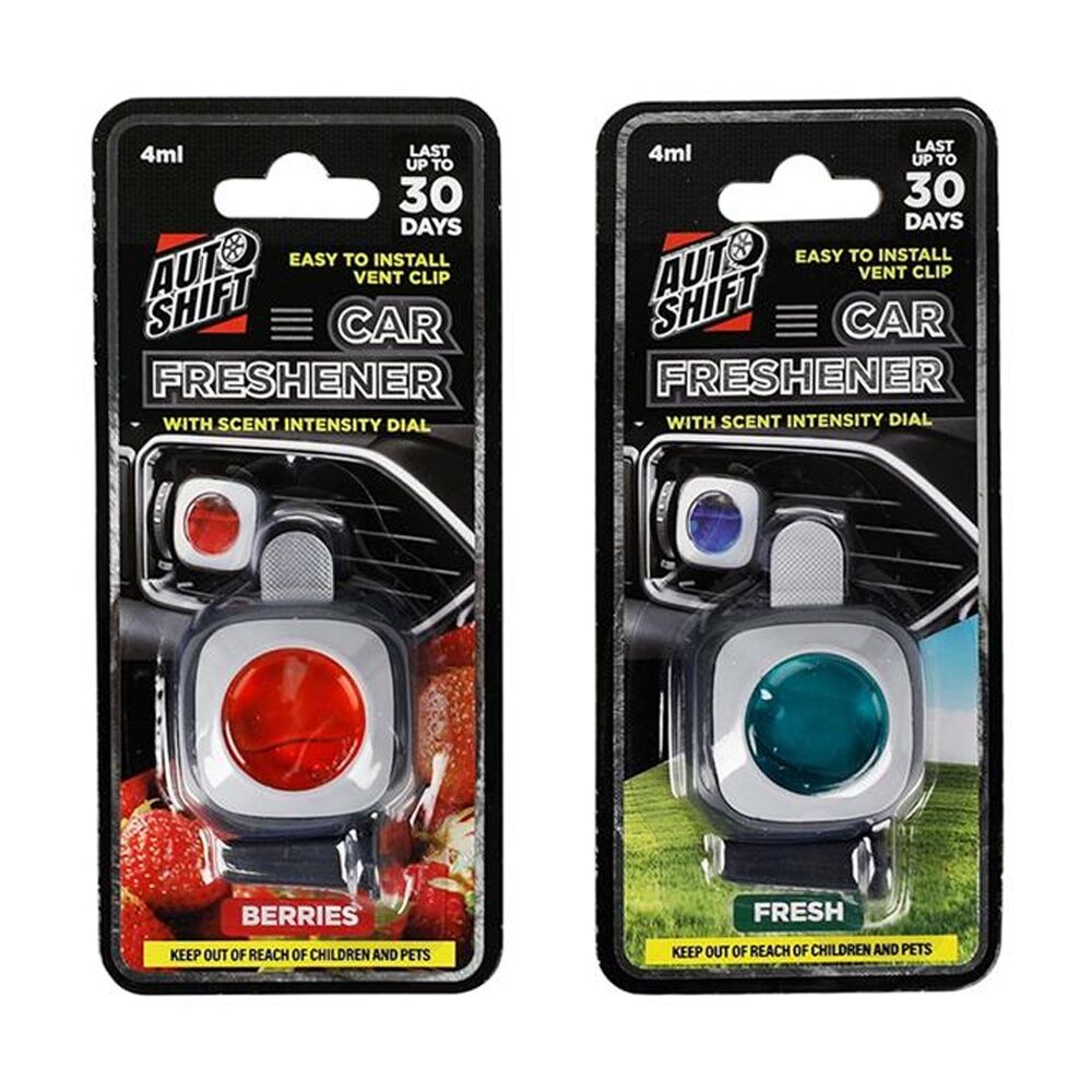 24PK AutoShift Car Air Freshener w/Vent Clip 30 Days 4ml Various Scents Assorted