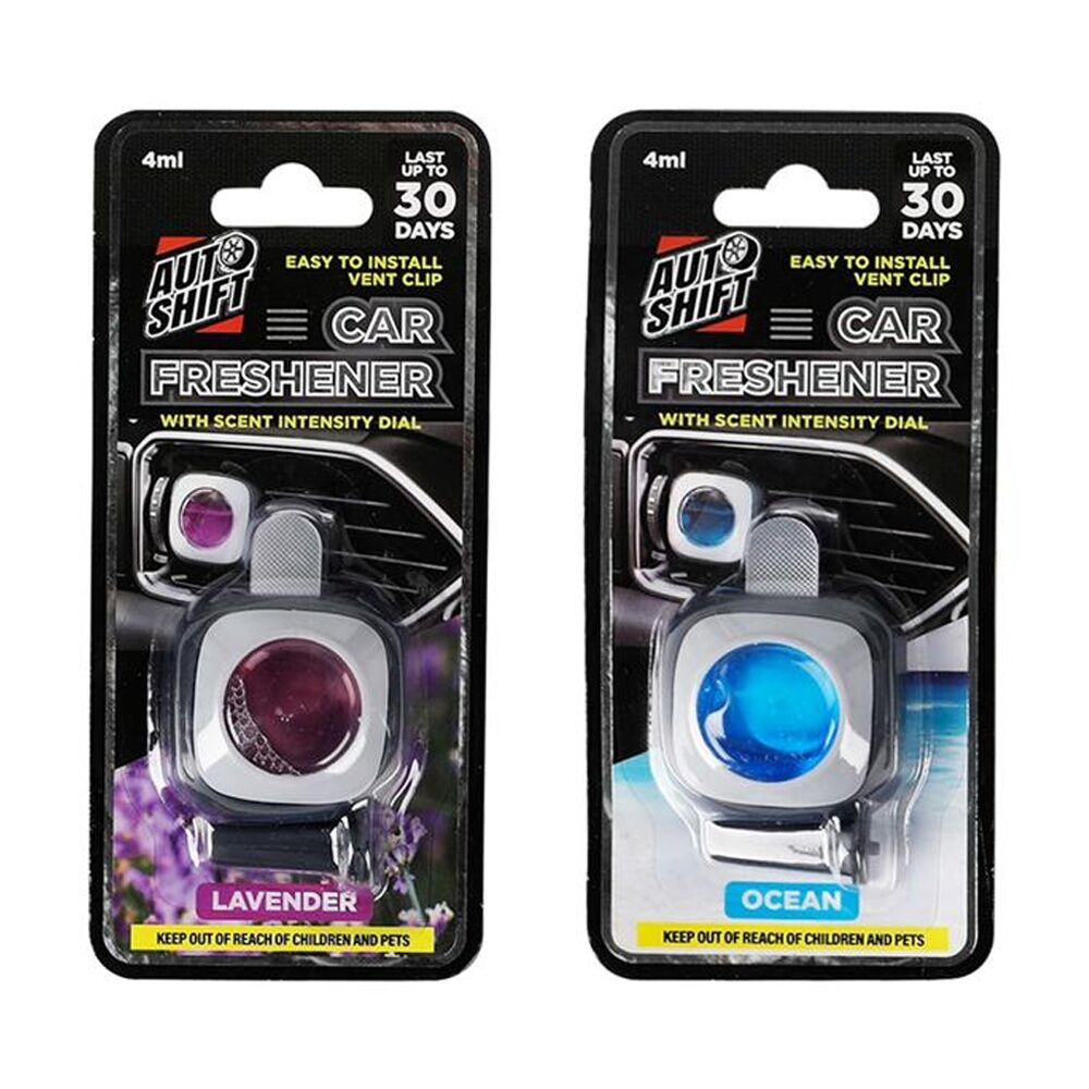 24PK AutoShift Car Air Freshener w/Vent Clip 30 Days 4ml Various Scents Assorted