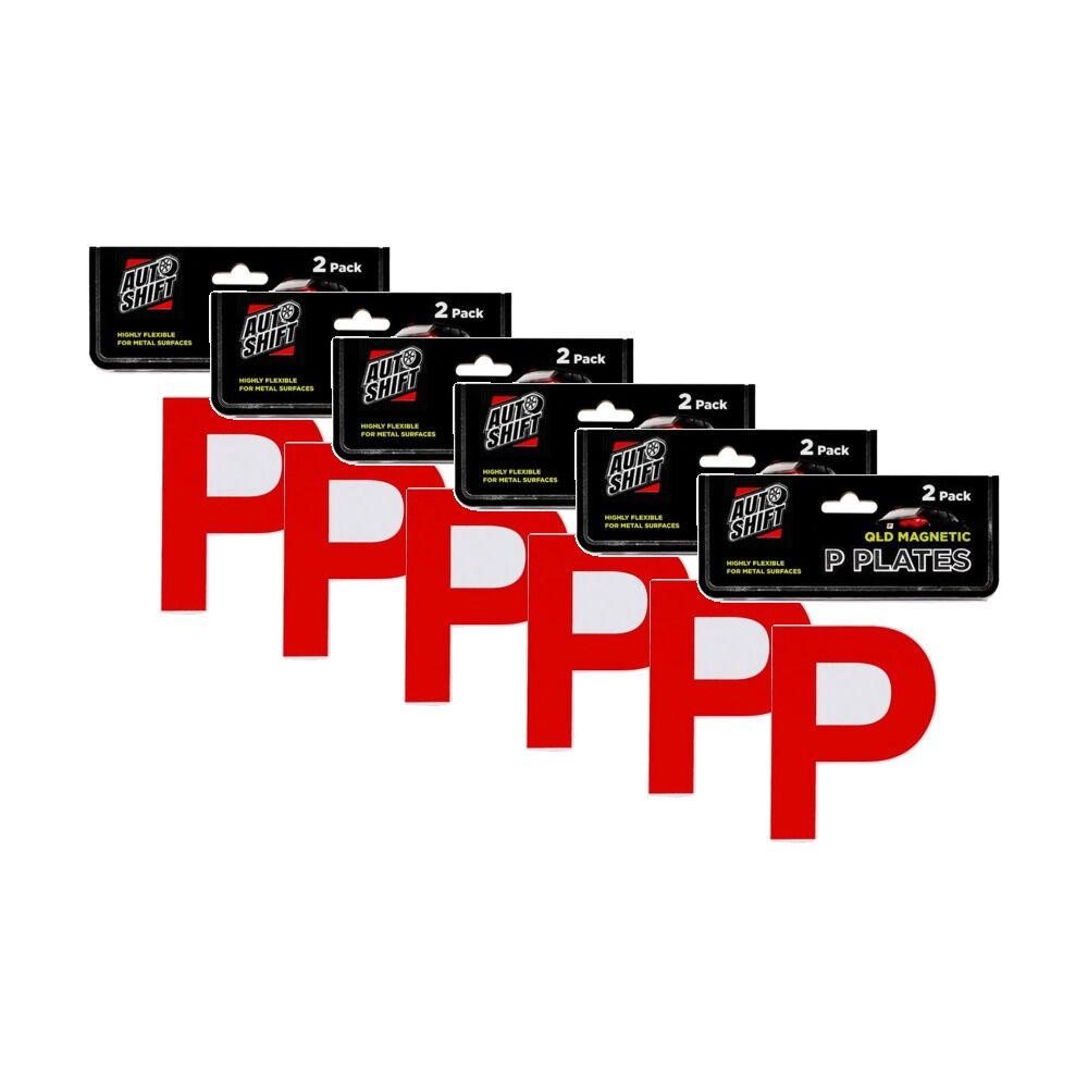 6x 2PK AutoShift QLD/SA Magnetic Red Probationary Licence Plate/Signs 15cm