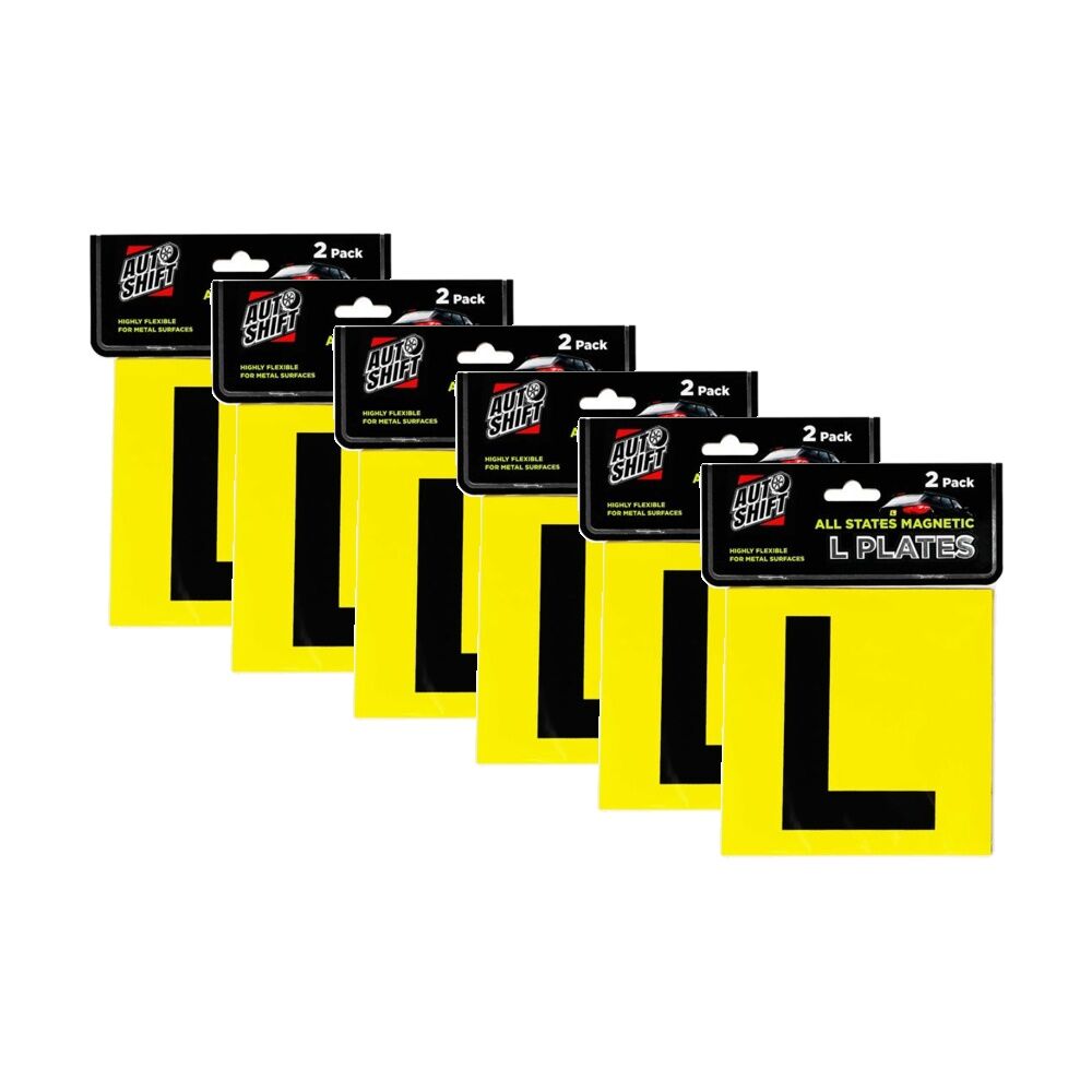 6x 2PK AutoShift All States Magnetic Learner Permit Plates/Sign 15cm Yellow