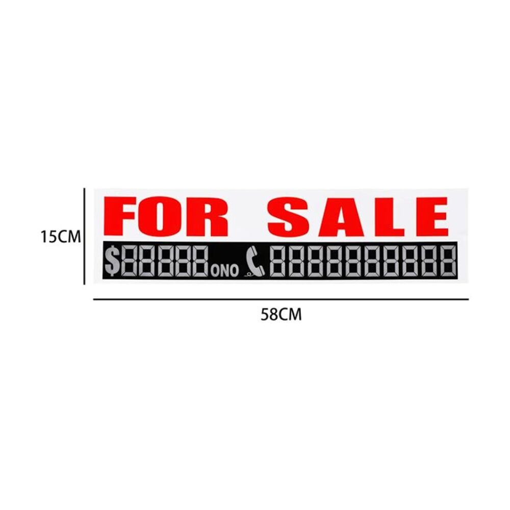 6PK AutoShift Car/Vehicle Label/Sign For Sale Sign w/Dry Erase Marker 58x15cm