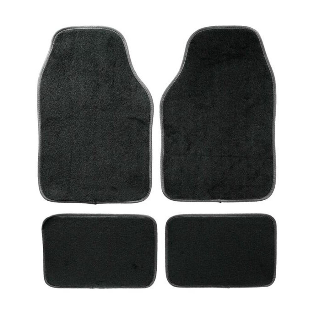 4pc AutoShift Universal Fit Car Floormats Front & Rear Seats Black Carpet