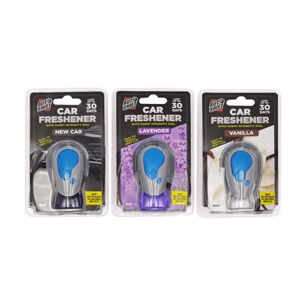 12PK AutoShift Car Air Freshener w/Scent Intensity Dial Auto Accessory Assorted