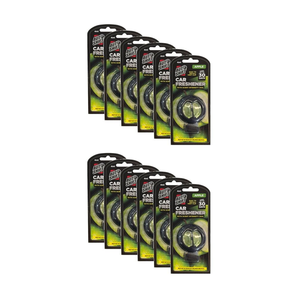 12PK AutoShift Car Vent Clip Air Freshener w/Scent Intensity Dial 4ml Assorted