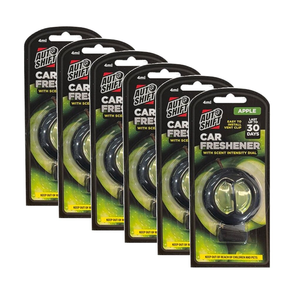 6PK AutoShift Car Vent Clip Air Freshener w/Scent Intensity Dial 4ml Assorted