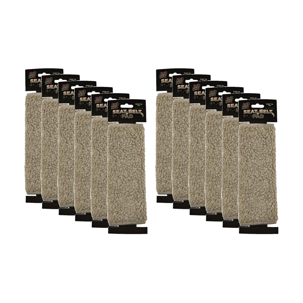 12PK AutoShift Universal Seat Belt Pad Easy to Fit Automotive Accessory 23cm