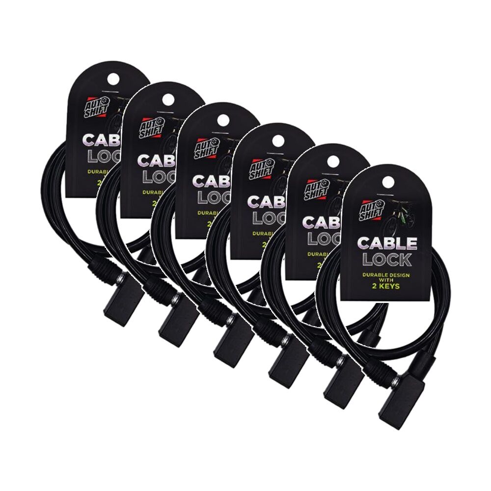 6PK AutoShift Cable Keyed Bike Lock w/2 Keys Property Protection/Security