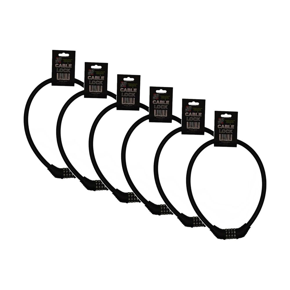 6PK AutoShift Cable Bicycle Lock 4 Digit Combination Security Cycling Accessory