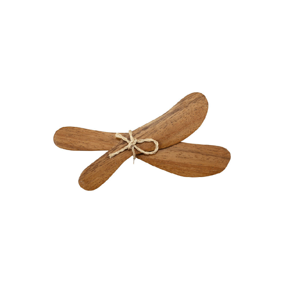 2x2pc Darlin Acacia Wood Cheese Butter Spreaders Heat Resistance 15x2.5cm Brown