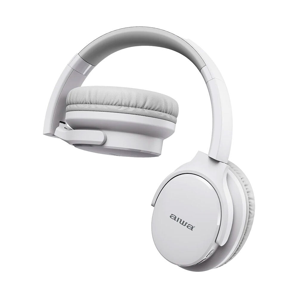 AIWA Over-Ear Bluetooth w/Cable & Airplane Adaptor White