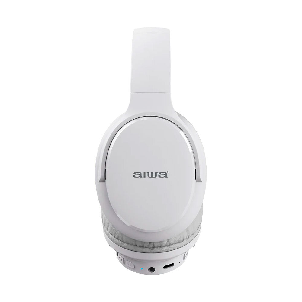 AIWA Over-Ear Bluetooth w/Cable & Airplane Adaptor White