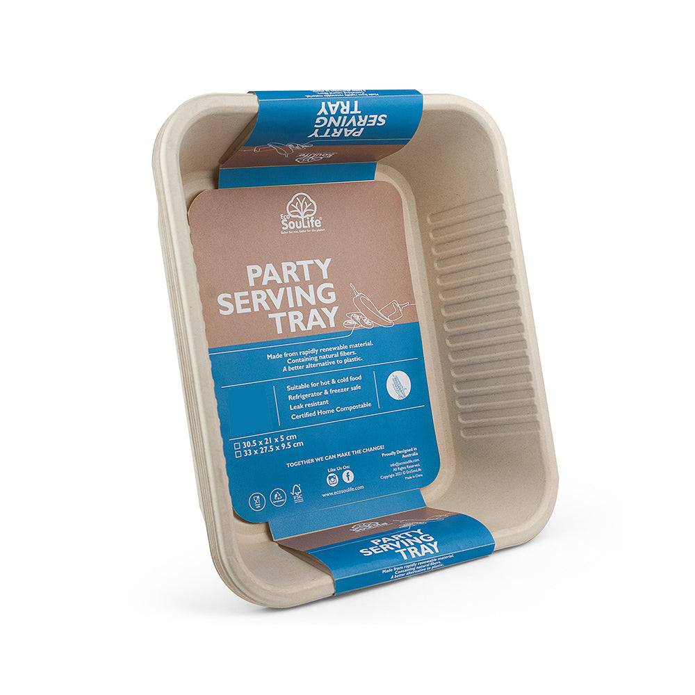 25PK EcoSouLife Disposable Harvest Party Serving Tray - Beige