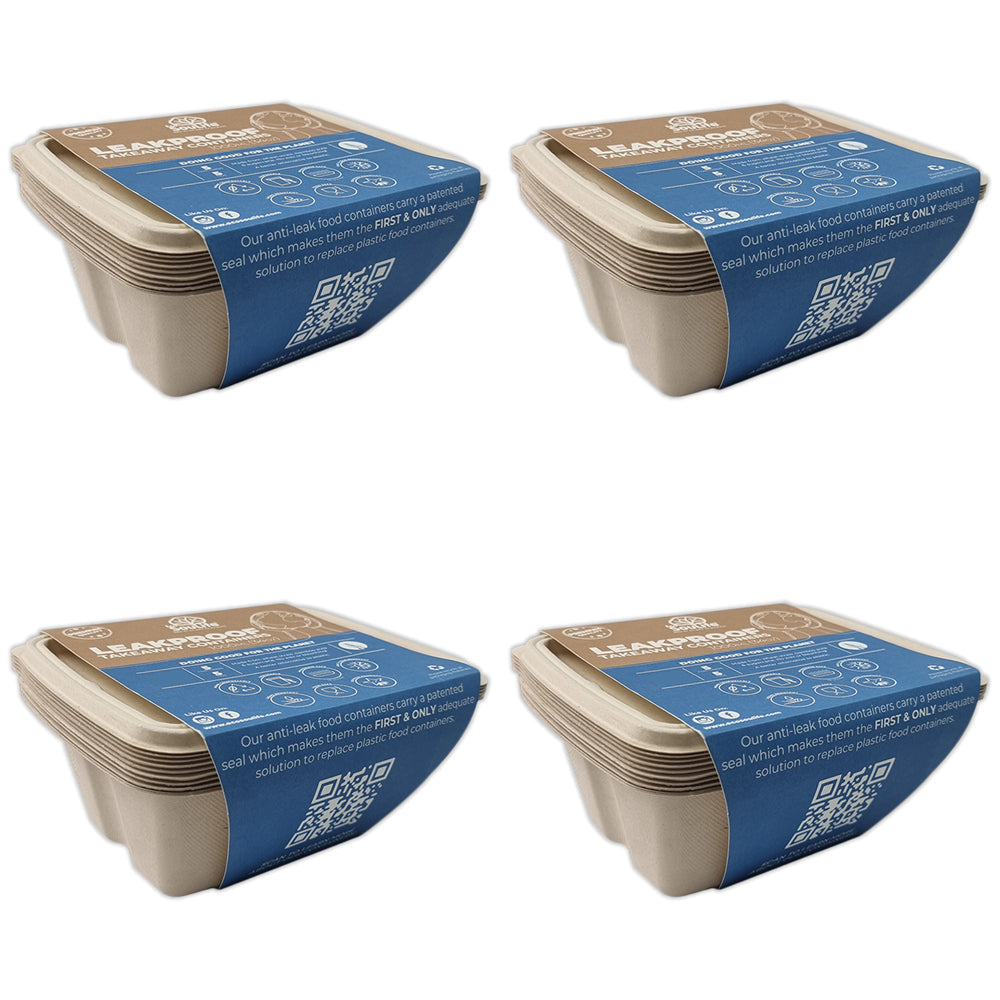 4x 50pc EcoSouLife Harvest Leakproof Rectangular Containers 1000ml