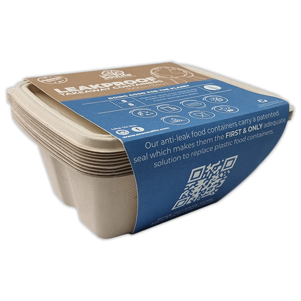 4x 50pc EcoSouLife Harvest Leakproof Rectangular Containers 1000ml
