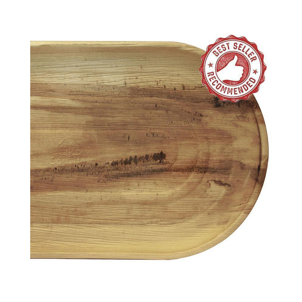 2x 9PK EcoSouLife Disposable Areca Nut Leaf Large Serving Tray 560cm - Brown