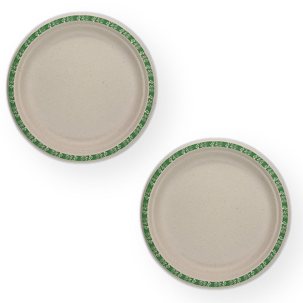 2x 60pc EcoSouLife Harvest Art Series Side Plates Green 18cm