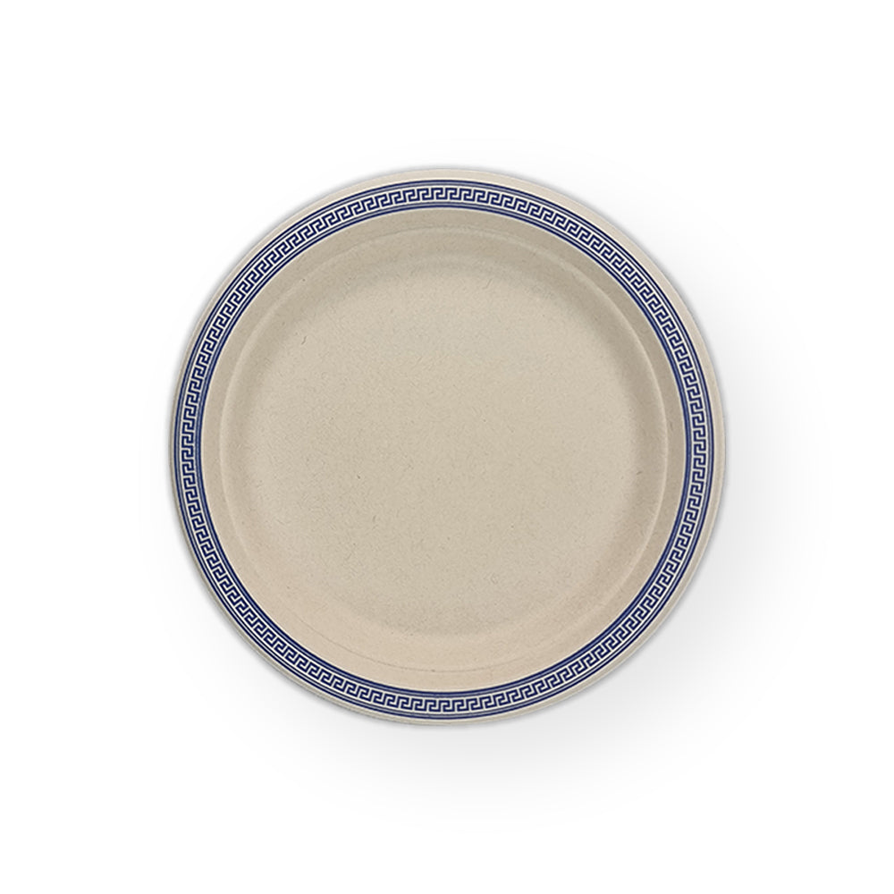 4x 60pc EcoSouLife Harvest Art Series Dinner Plates Greek Blue 23cm