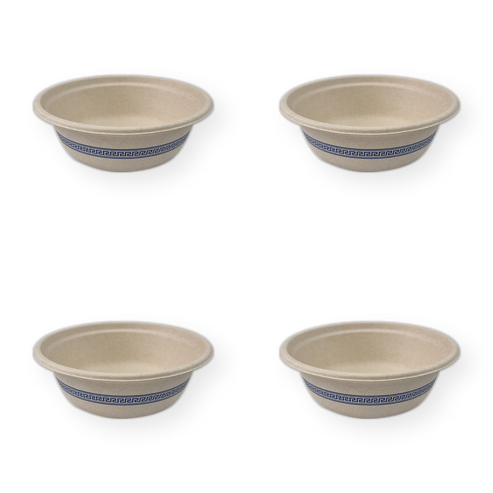4x 60pc EcoSouLife Disposable Harvest Art Series Bowl 500ml - Blue