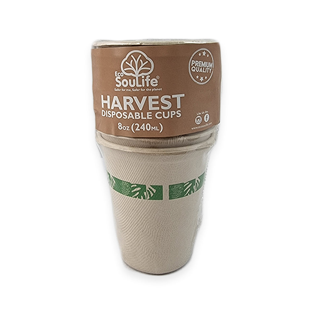 4x 60pc EcoSouLife Harvest Art Series Cups Green 236ml