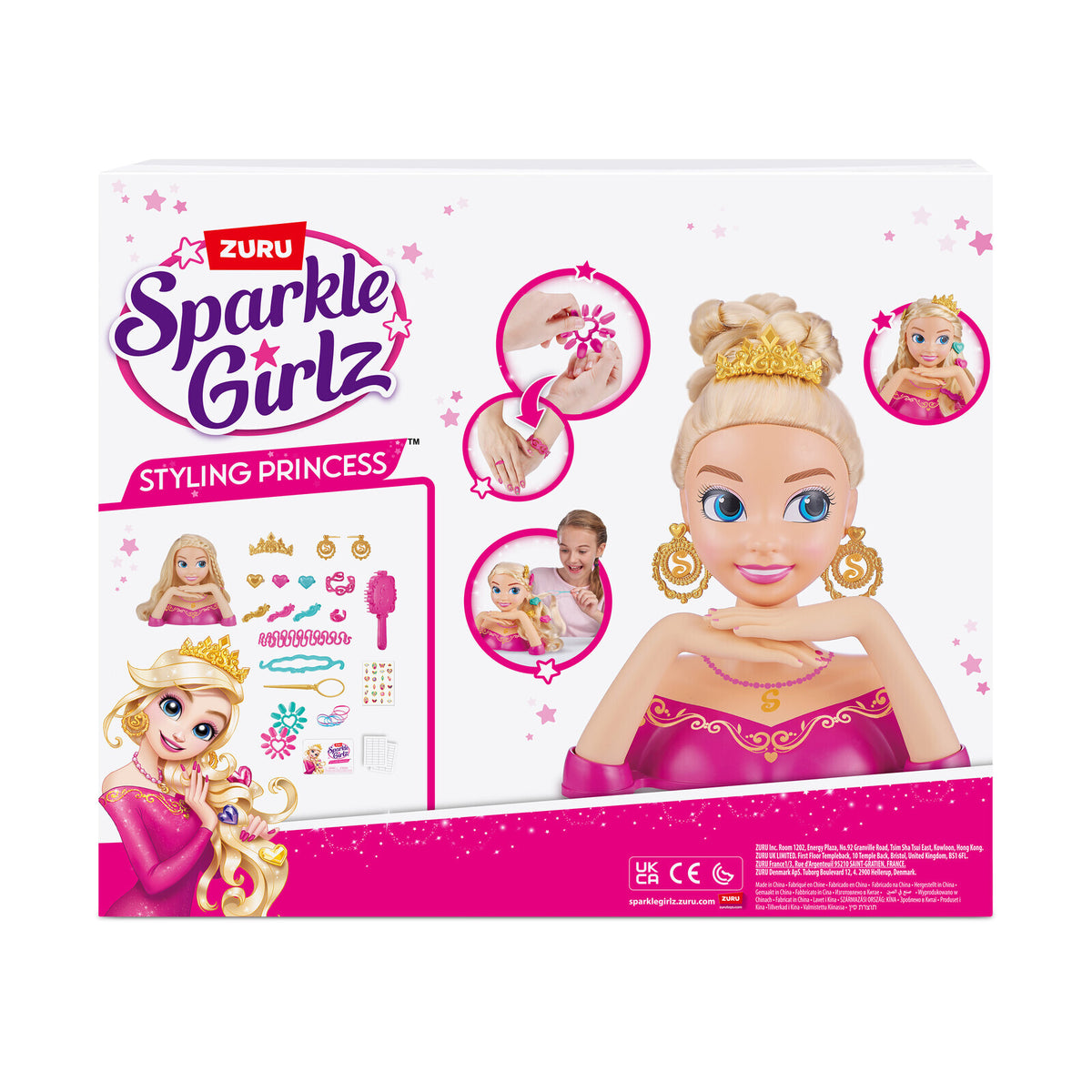 Zuru Sparkle Girlz Styling Head w/Fantasy Nail Design Kids Toy 3+