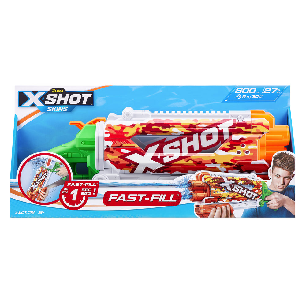 Zuru X-SHOT Fast Fill Skins Water Gun Pump Action Assorted 5+