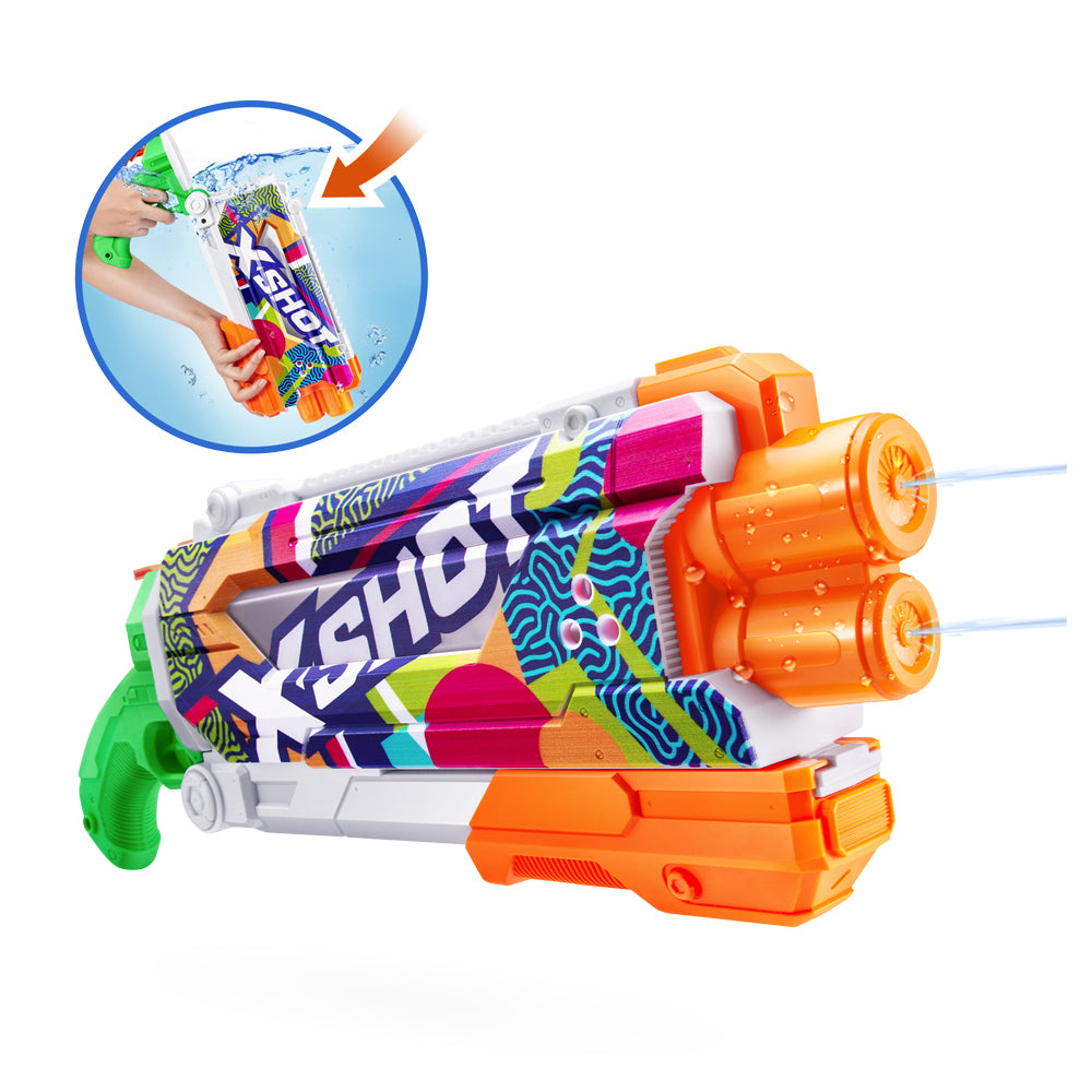 Zuru X-SHOT Fast Fill Skins Water Gun Pump Action Assorted 5+