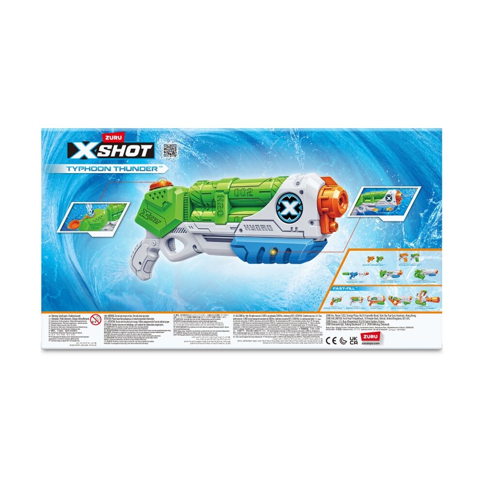 2PK Zuru Xshot Water Blaster Typhoon Thunder Gun Kids/Children - 5y+