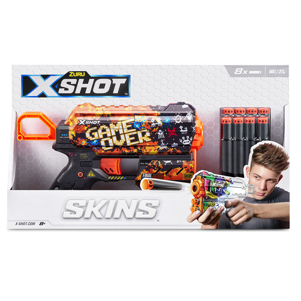 Zuru X-SHOT Skins Flux Blaster Toy Gun w/8 Darts Assorted 8+